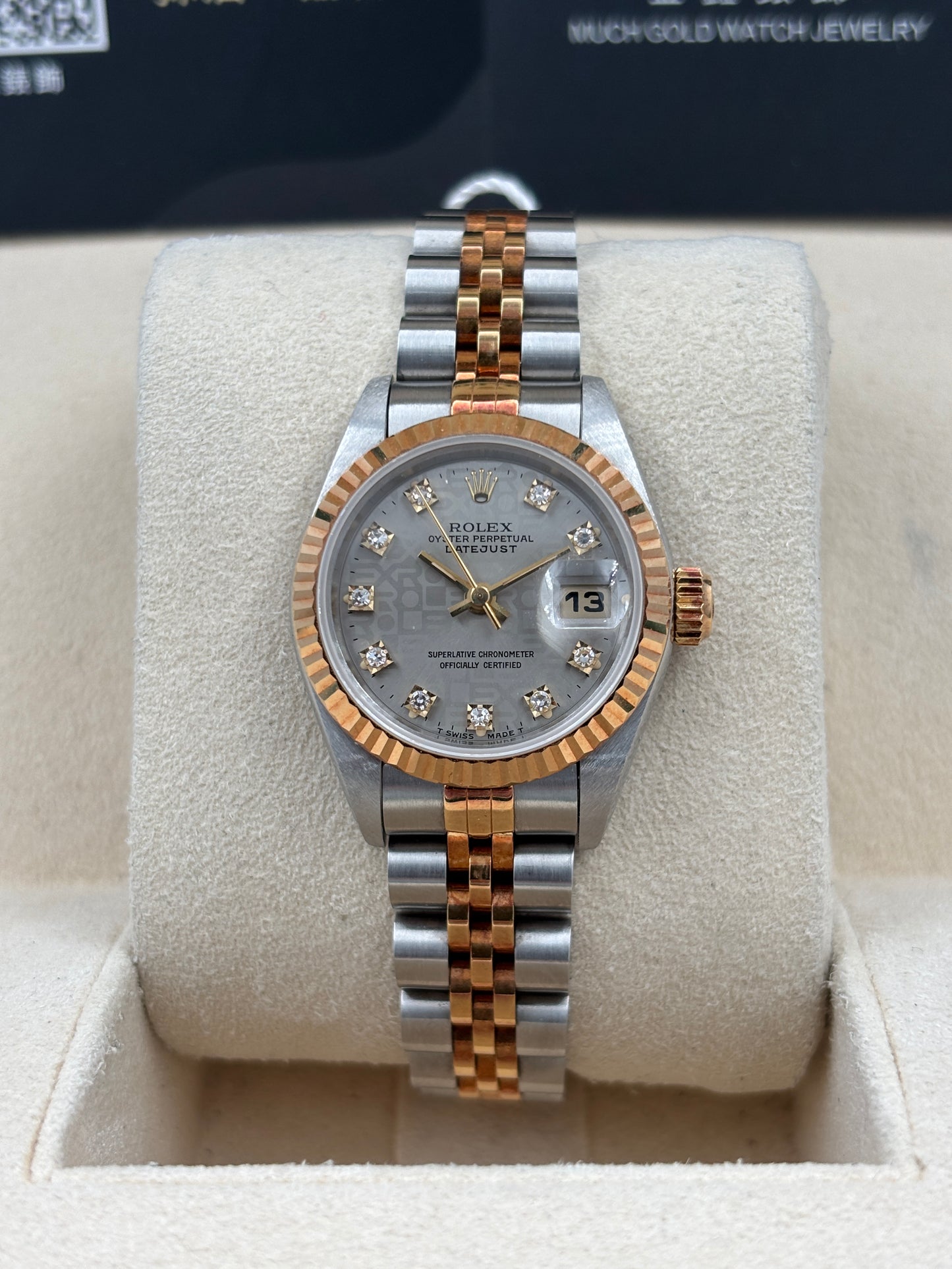 二手 USED  ROLEX 勞力士 DATEJUST 69173G 灰色電腦面鑽石字 1994年12月 保養證