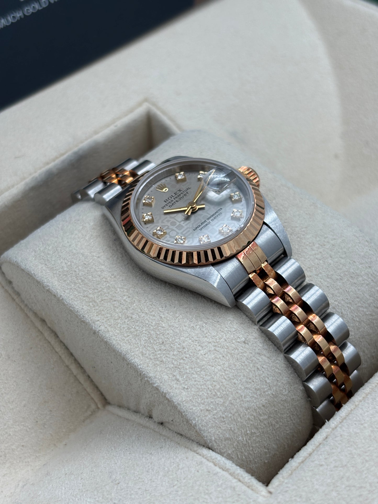 二手 USED  ROLEX 勞力士 DATEJUST 69173G 灰色電腦面鑽石字 1994年12月 保養證