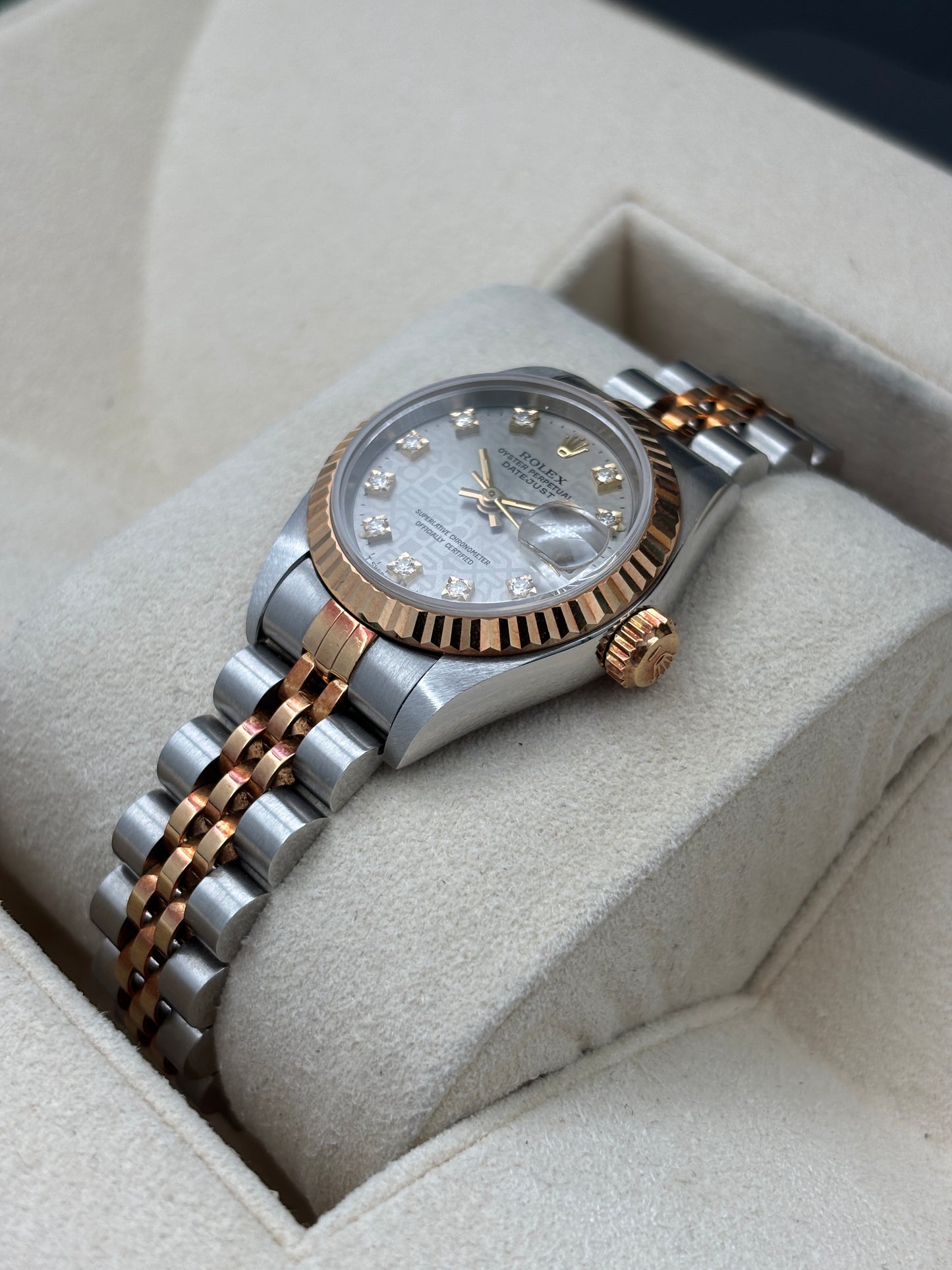二手 USED  ROLEX 勞力士 DATEJUST 69173G 灰色電腦面鑽石字 1994年12月 保養證