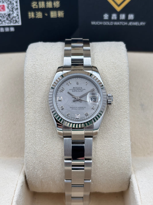 二手 USED  ROLEX 勞力士 DATEJUST 179174 白色貝殼面鑽石字 約2013年 淨錶 WATCH ONLY