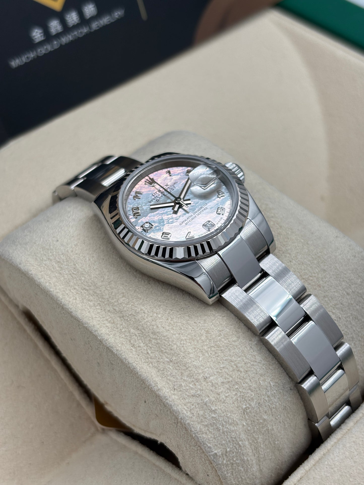 二手 USED  ROLEX 勞力士 DATEJUST 179174 白色貝殼面鑽石字 約2013年 淨錶 WATCH ONLY