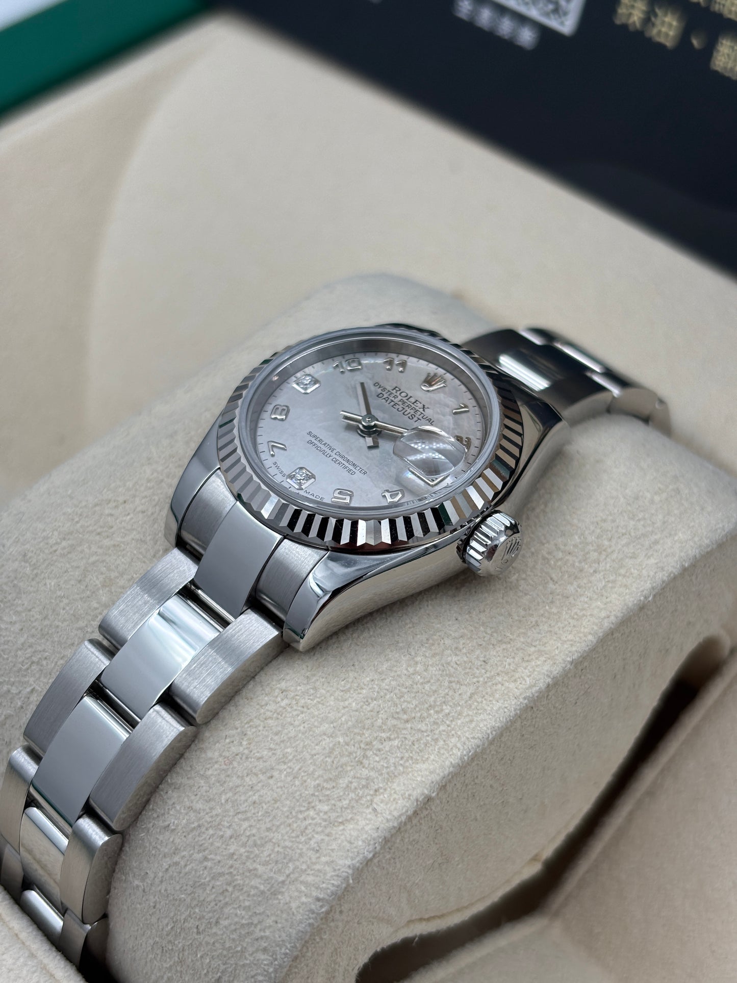二手 USED  ROLEX 勞力士 DATEJUST 179174 白色貝殼面鑽石字 約2013年 淨錶 WATCH ONLY