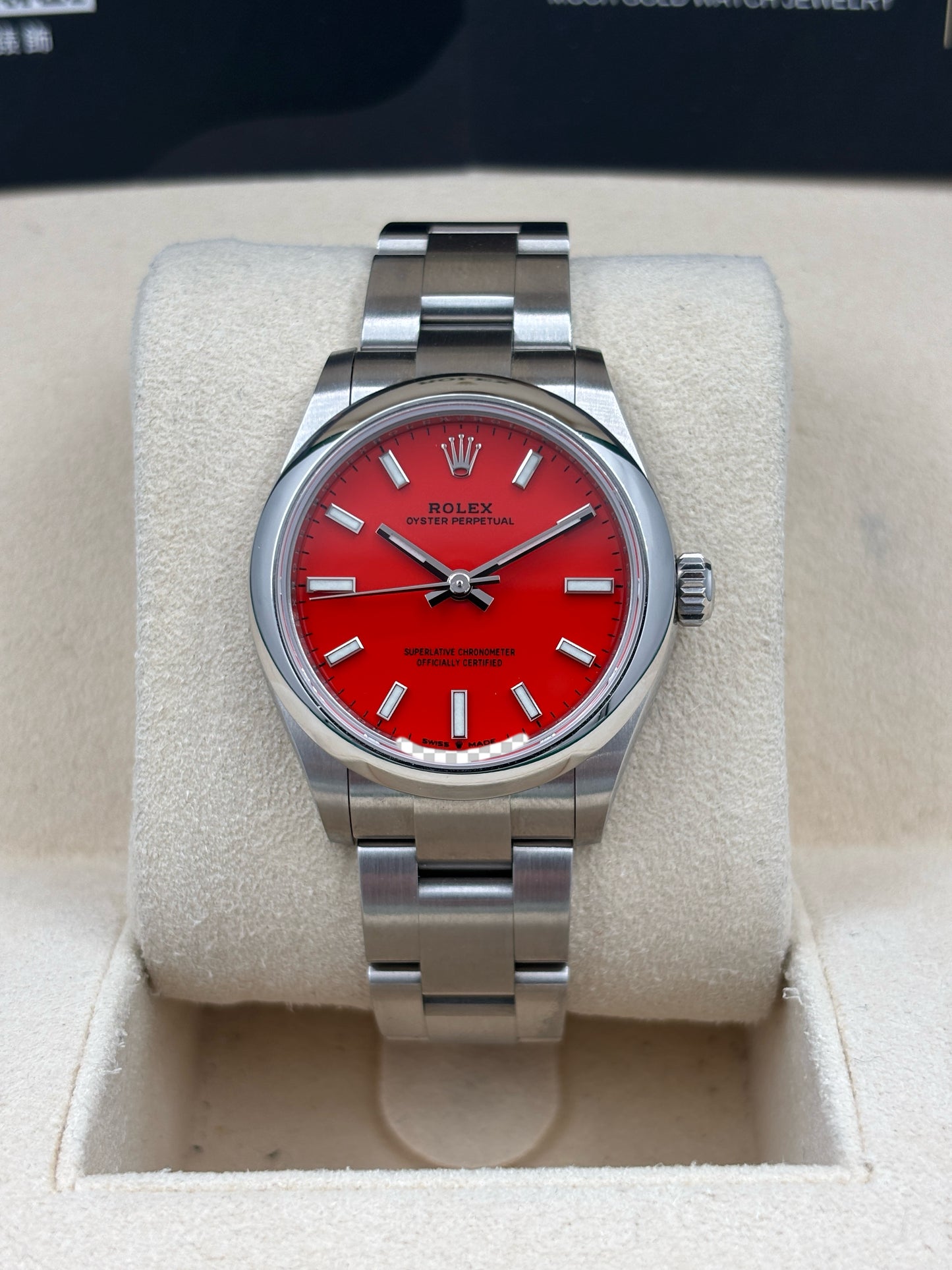 二手 USED  ROLEX 勞力士 OYSTER PERPETUAL 277200 紅色 2022年5月 全套 FULL SET