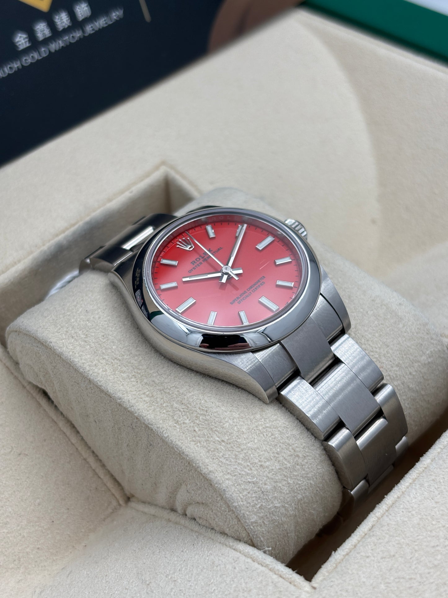 二手 USED  ROLEX 勞力士 OYSTER PERPETUAL 277200 紅色 2022年5月 全套 FULL SET
