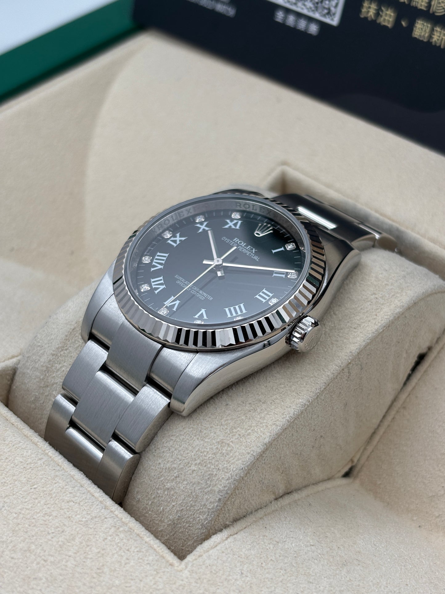 二手 USED  ROLEX 勞力士 OYSTER PEPRETUAL 116034 黑色鑽石羅馬字 2011年1月 全套 FULL SET AD單