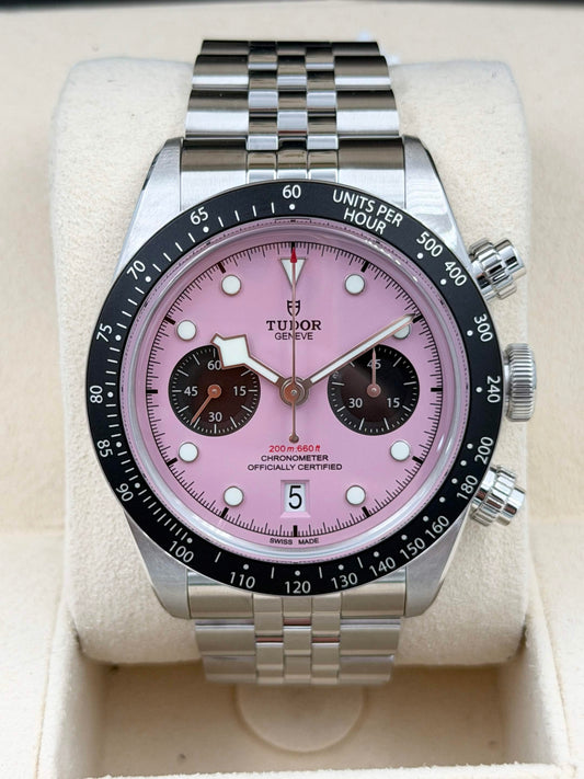 [SOLD OUT]二手 USED TUDOR 帝舵 BLACK BAY CHRONOGRAPH 79360N 粉紅色面 2025年 全套 FULL SET