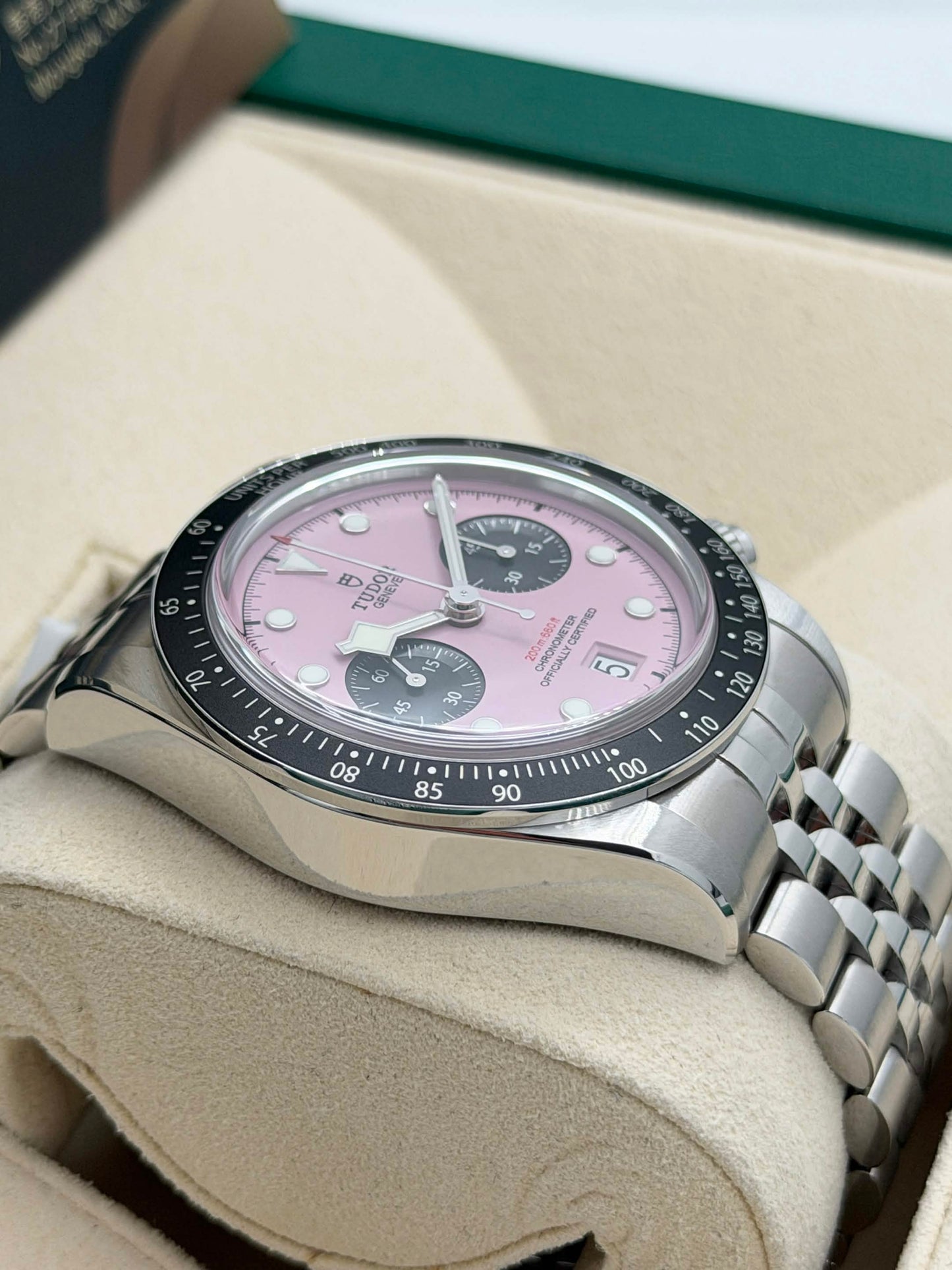 [SOLD OUT]二手 USED TUDOR 帝舵 BLACK BAY CHRONOGRAPH 79360N 粉紅色面 2025年 全套 FULL SET