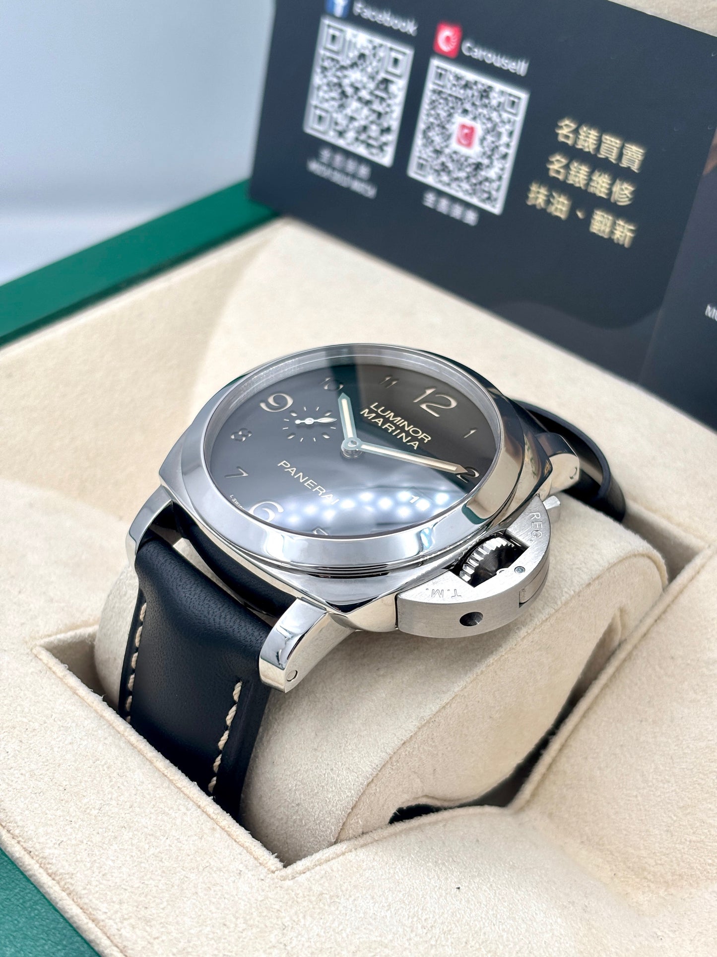 [SOLD OUT]二手 USED PANERAI 沛納海 LUMINOR MARINA 1950 3 DAYS AUTOMATIC  PAM00359 黑色 2011年9月 99.9%新 未打磨 全套 FULL SET