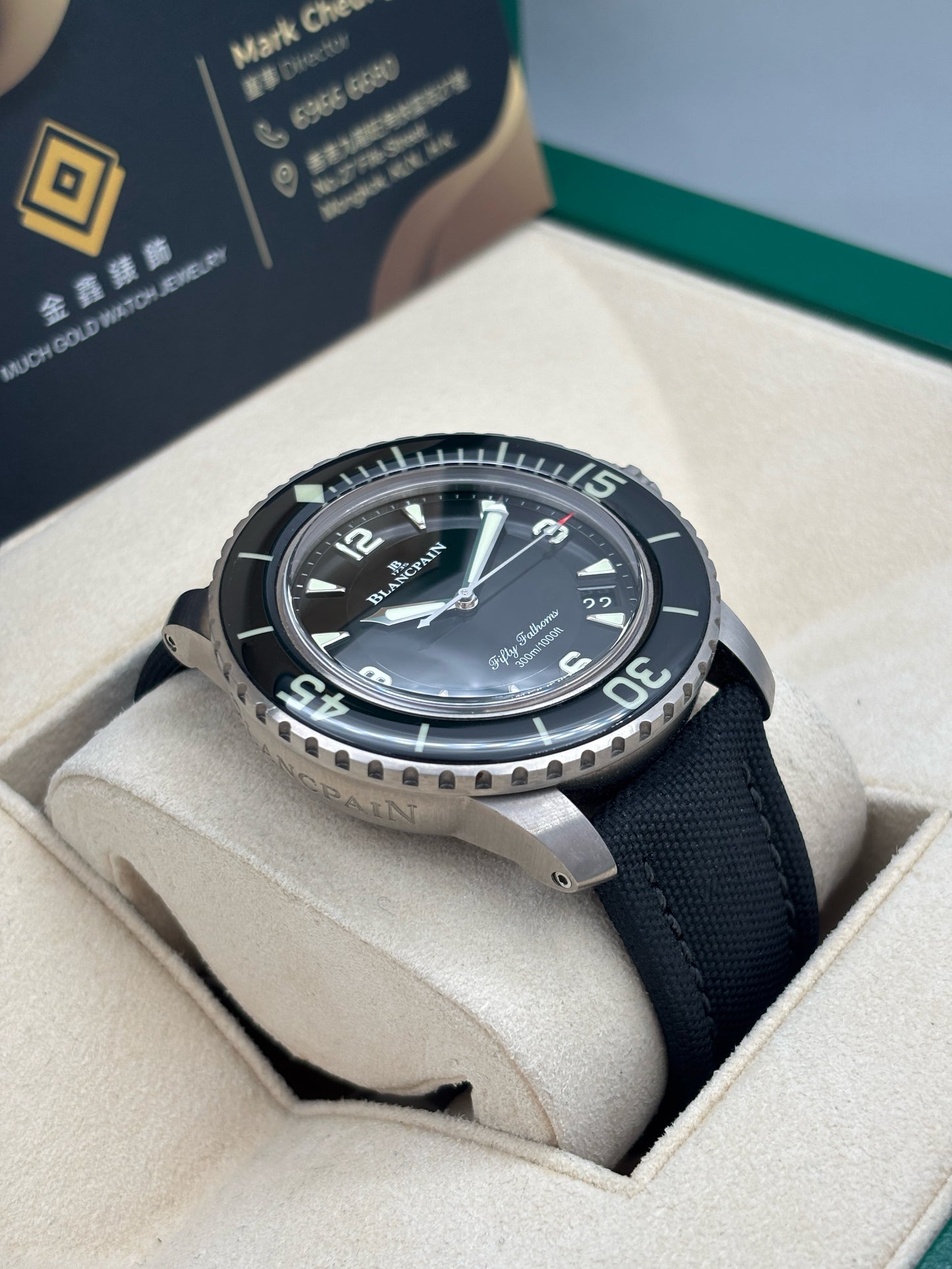 [SOLD OUT]二手 USED BLANCPAIN 寶珀 FIFTY FATHOMS  5015-12B30-B52A 黑色 2022年2月 透底 全套 FULL SET AD單