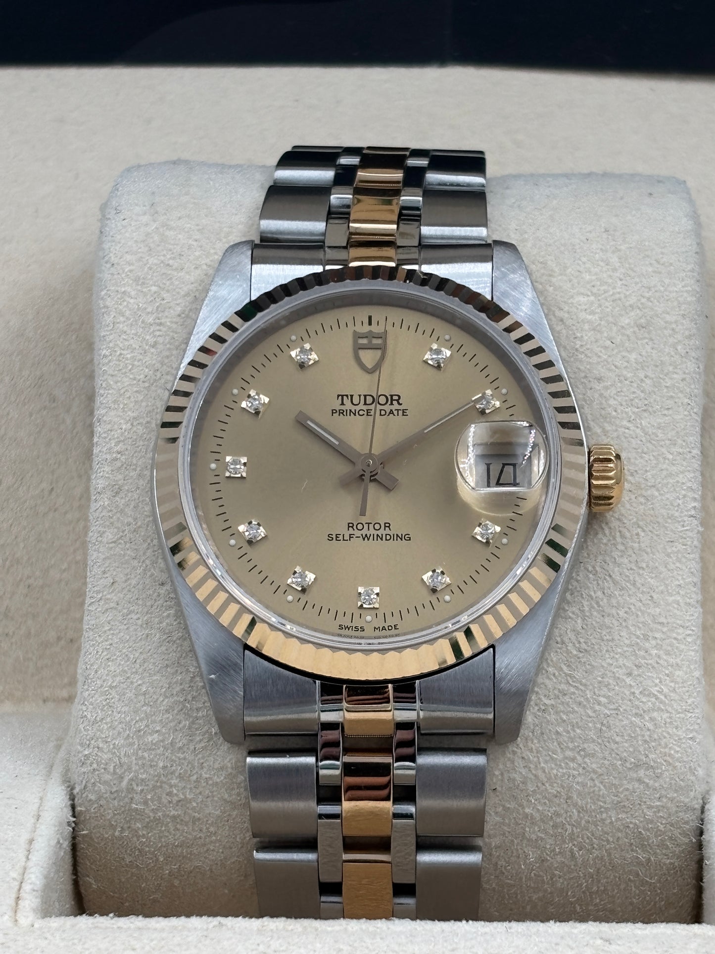 二手 USED  TUDOR 帝舵 PRINCE DATE 74033 金色鑽石字 2003年12月 全套 FULL SET
