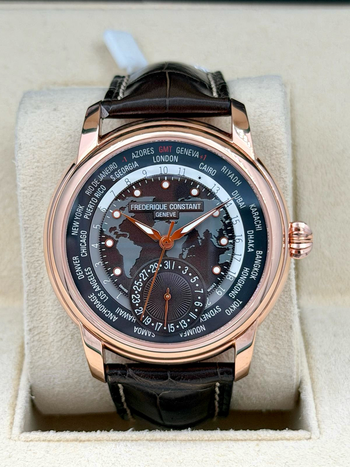 [SOLD OUT]二手 USED FREDERIQUE CONSTANT 康斯登 WORLDTIMER FC-718DGWM4H4 黑色 2024年1月 全套 FULL SET