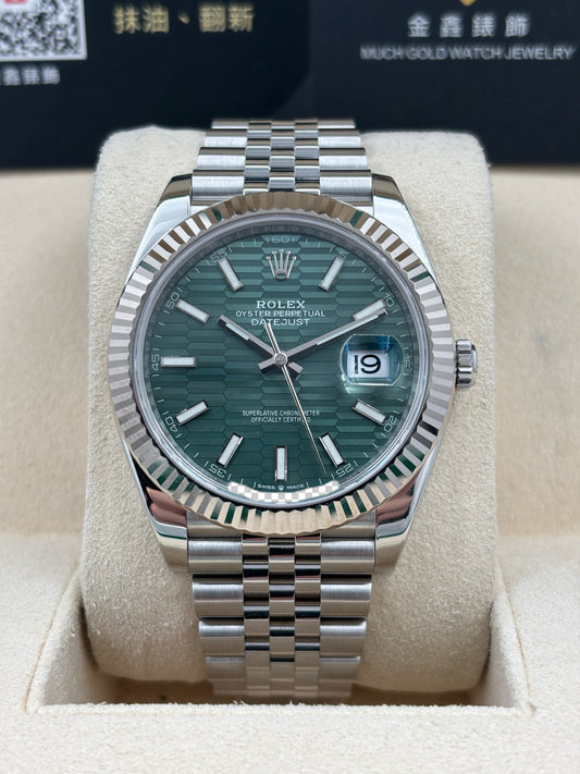[SOLD OUT]二手 USED  ROLEX 勞力士 DATEJUST 126334 綠色坑紋 2022年12月 全套 FULL SET AD單