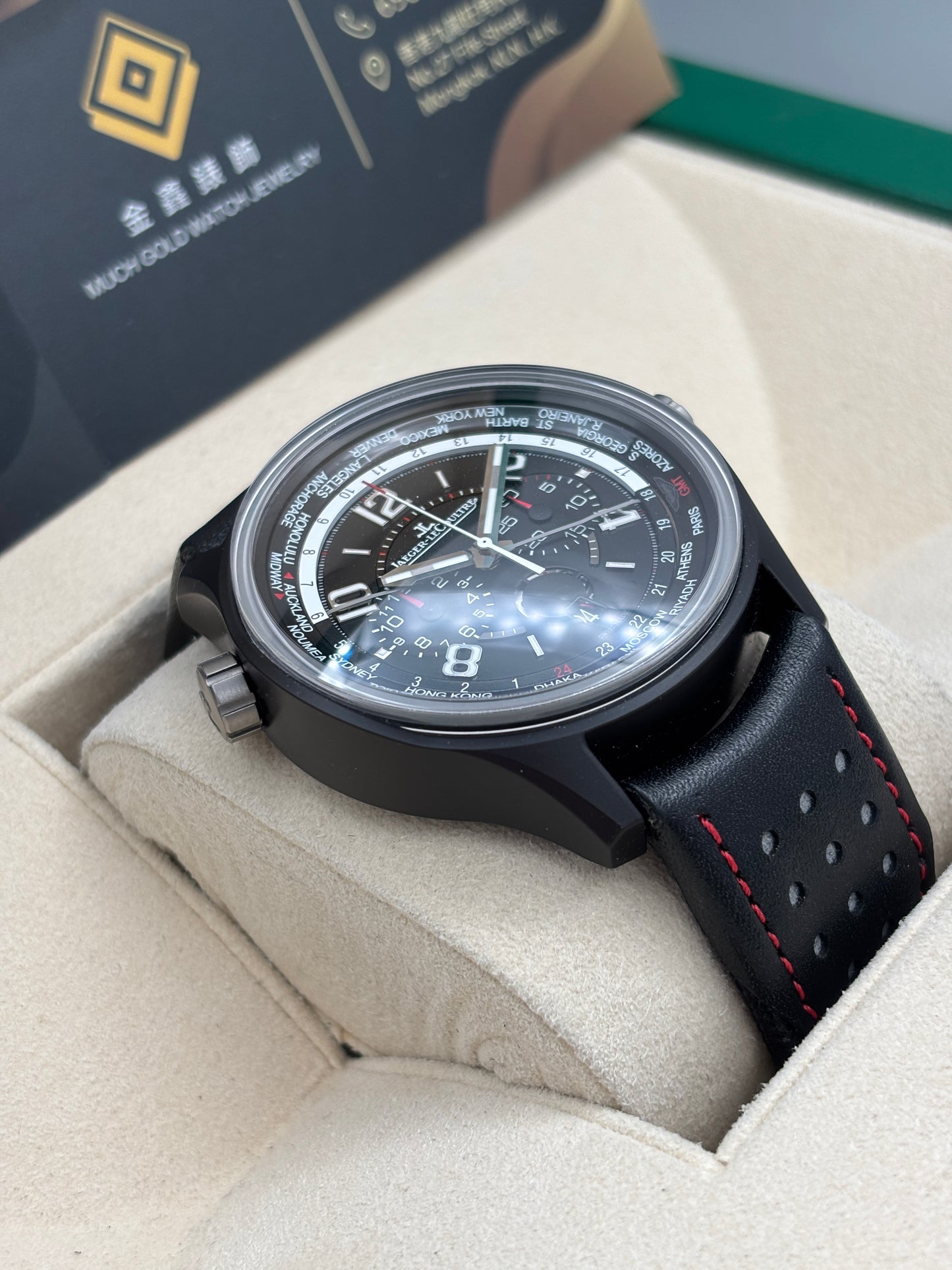 二手 USED  JAEGER-LECOULTRE 積家 AMVOX CERMET WORLD CHRONOGRAPH Q193A470 黑色 OPEN DAY 限量版 全套 FULL SET