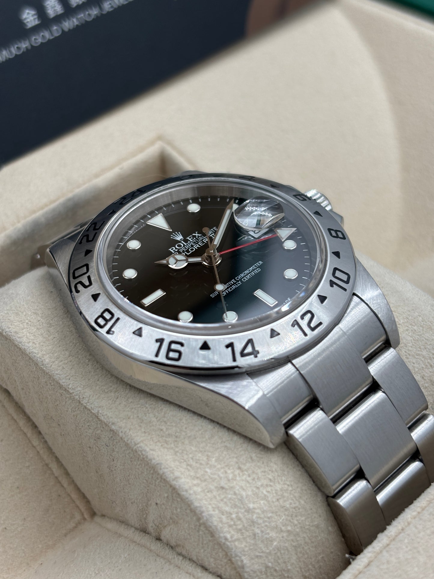 二手 USED  ROLEX 勞力士 EXPLORER II 16570 黑色 2004年11月 保養證
