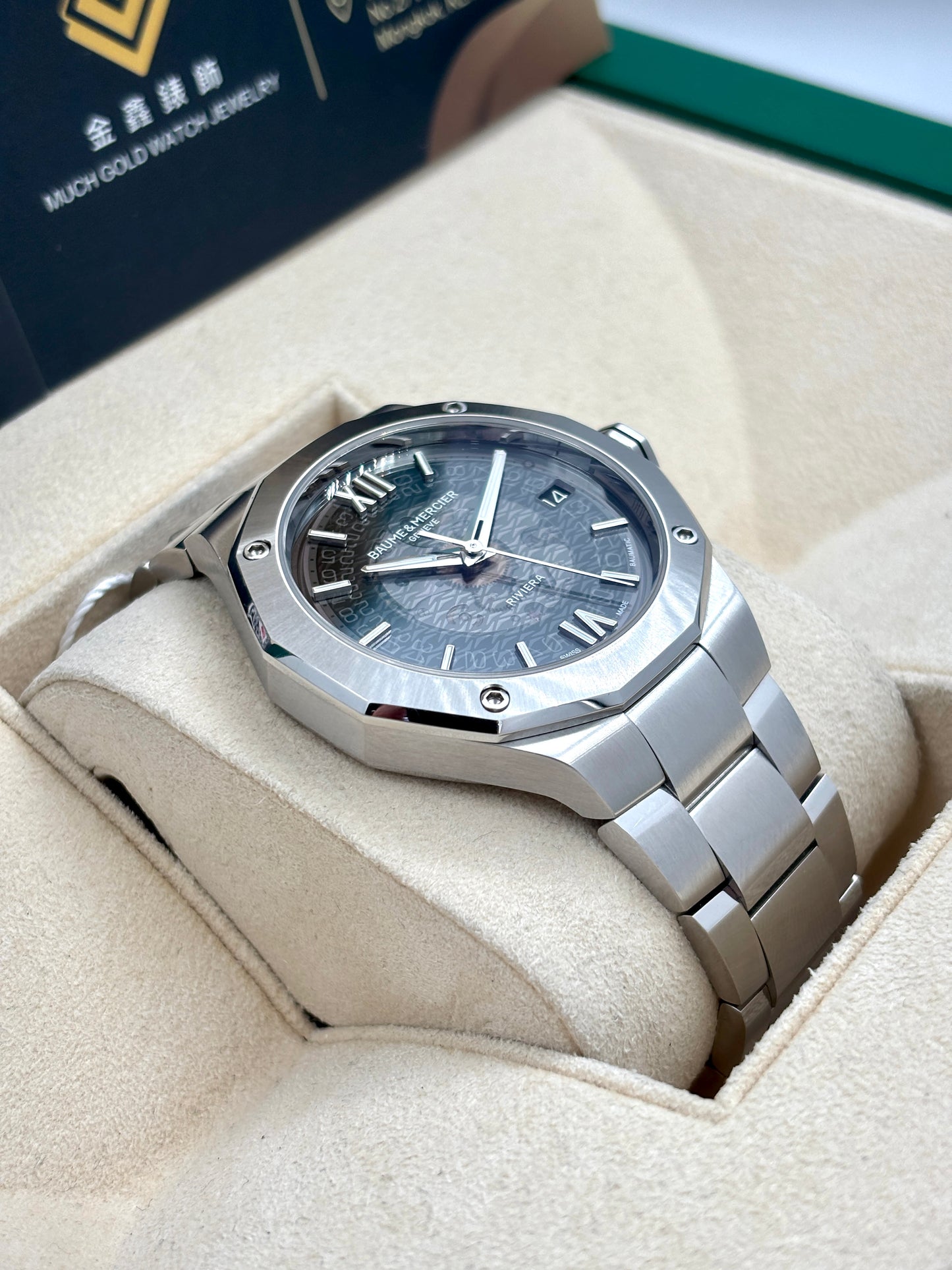 [SOLD OUT]二手 USED  BAUME&amp;MERCIER 名士錶 RIVIERA M0A10715 黑色 2023年9月 全套 FULL SET AD單
