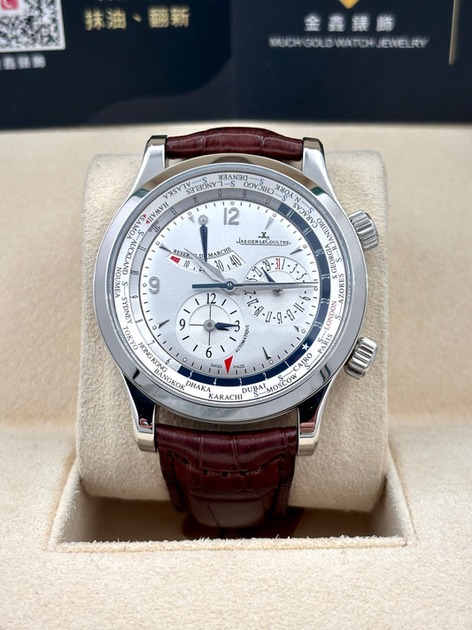 二手 USED JAEGER LECOULTRE 積家 MASTER WORLD GEOGRAPHIC Q1528420 白色 2008年11月 齊格 全套 FULL SET