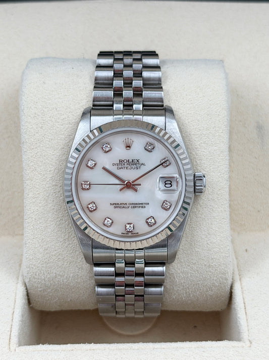 [SOLD OUT]二手 USED  ROLEX 勞力士 DATEJUST 68274 白色貝殼面鑽石字 約1996年 淨錶 WATCH ONLY