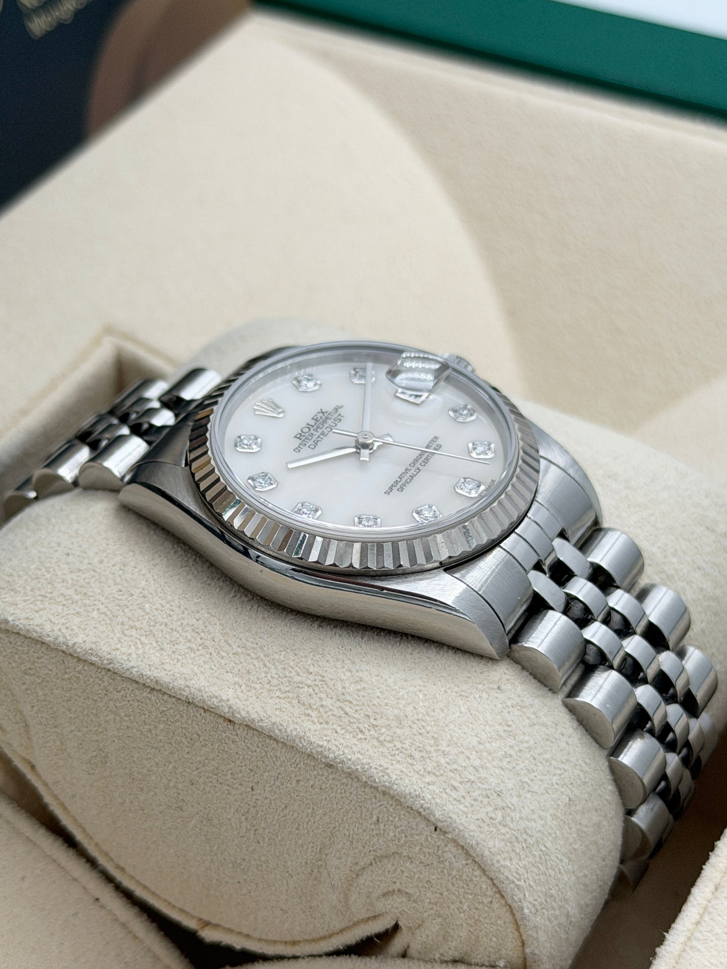 二手 USED  ROLEX 勞力士 DATEJUST 68274 白色貝殼面鑽石字 約1996年 淨錶 WATCH ONLY