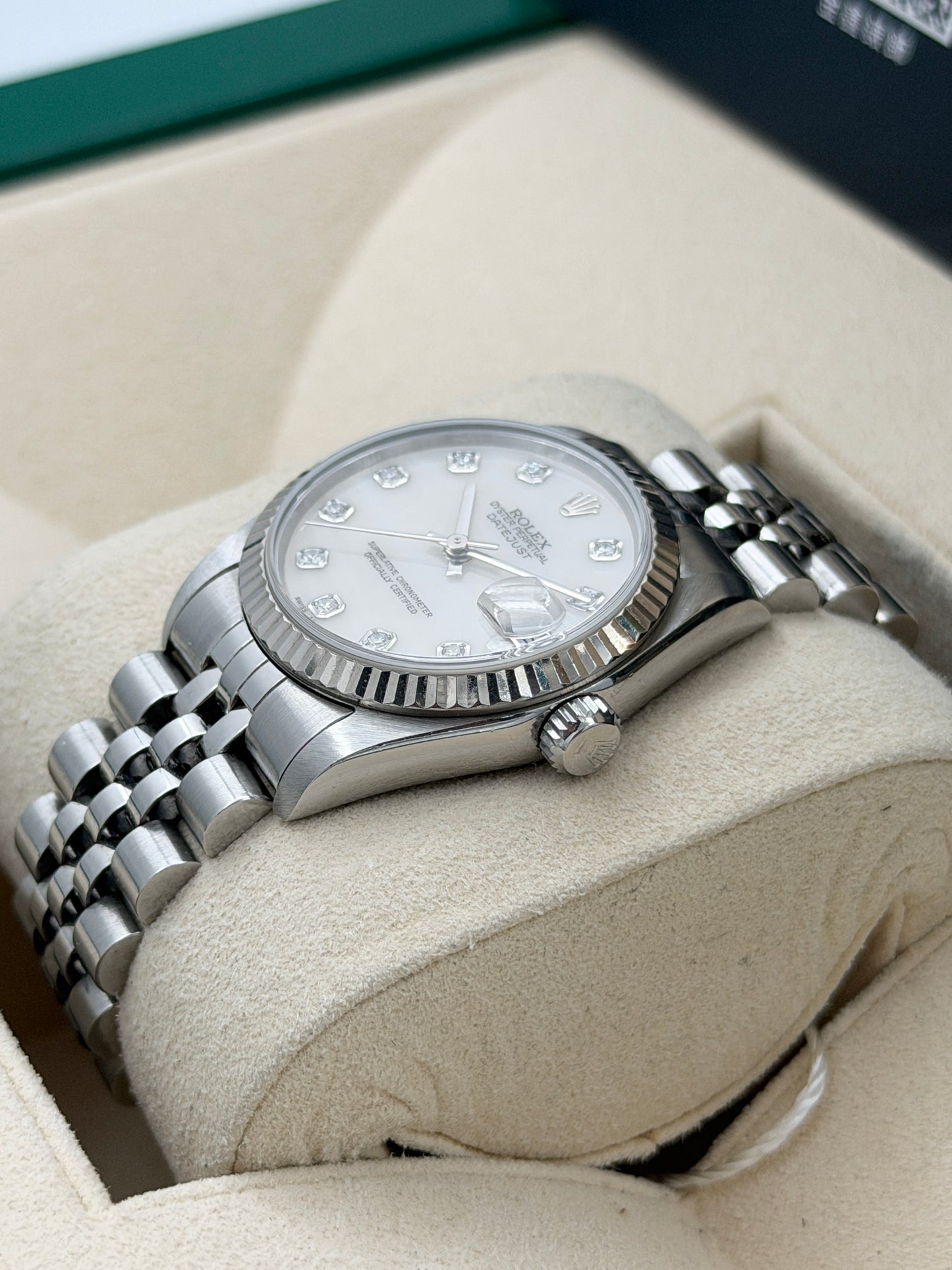 二手 USED  ROLEX 勞力士 DATEJUST 68274 白色貝殼面鑽石字 約1996年 淨錶 WATCH ONLY
