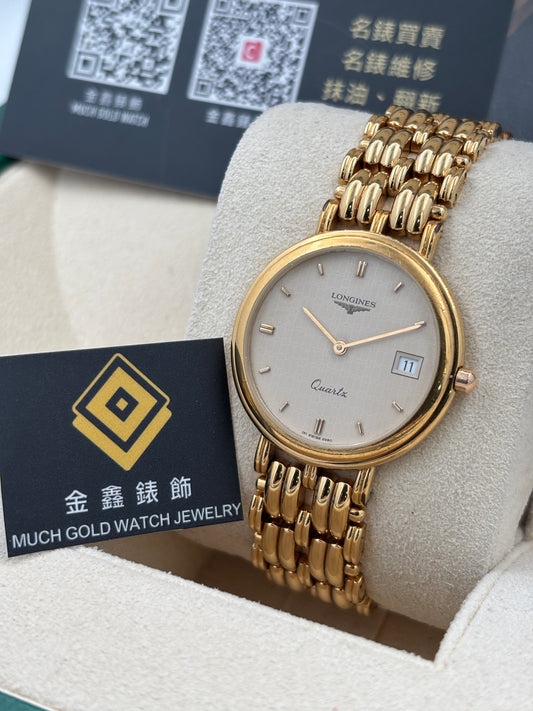 二手 USED  LONGINES 浪琴 FLAGSHIP 1616980 香檳金色 石英機芯 淨錶 WATCH ONLY