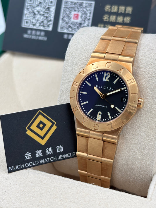 二手 USED  BVLGARI 寶格麗 DIAGONO LC29G 黑色 18k金 保養證