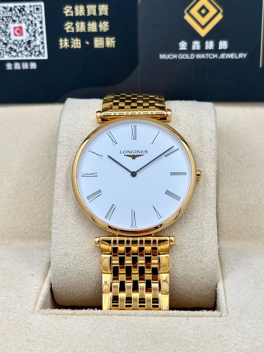 全新 NEW LONGINES 浪琴 LA GRANDE CLASSIQUE L47662118 白色 羅馬數字 2025年1月 全套 FULL SET