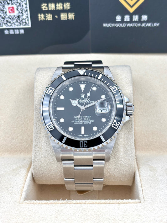 二手 USED ROLEX 勞力士 SUBMARINER DATE 16610 黑色 約2002年 淨錶 WATCH ONLY