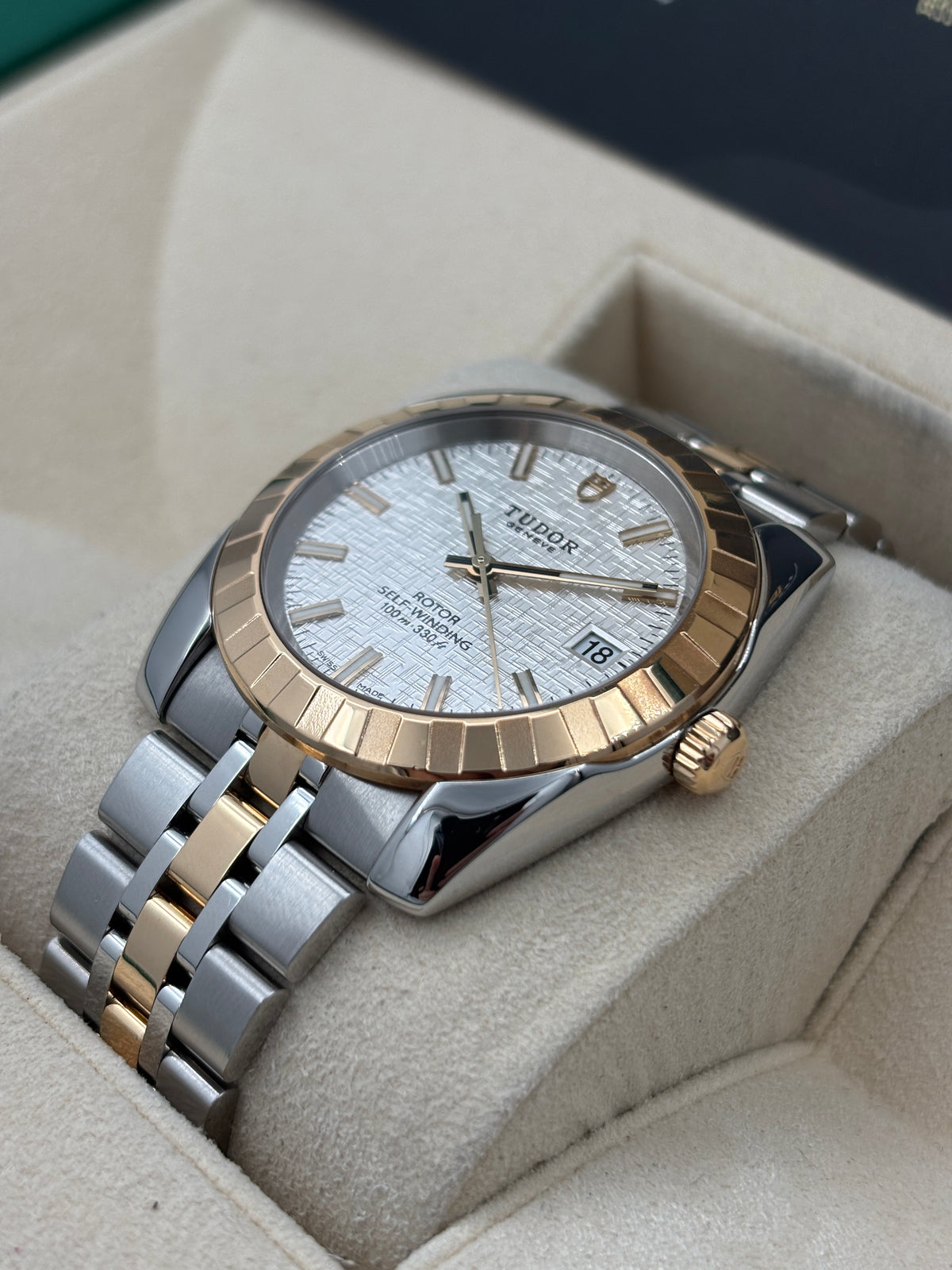 二手 USED  TUDOR 帝舵 CLASSIC 21013 銀色布紋面 2018年3月 全套 FULL SET