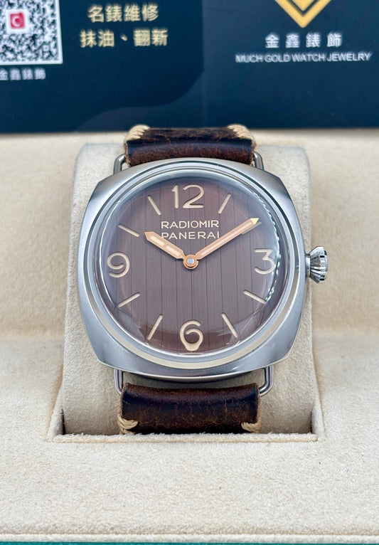 [SOLD OUT]二手 USED PANERAI 沛納海 RADIOMIR EILEAN PAM01243 啡色 2023年1月 原裝盒 保養證
