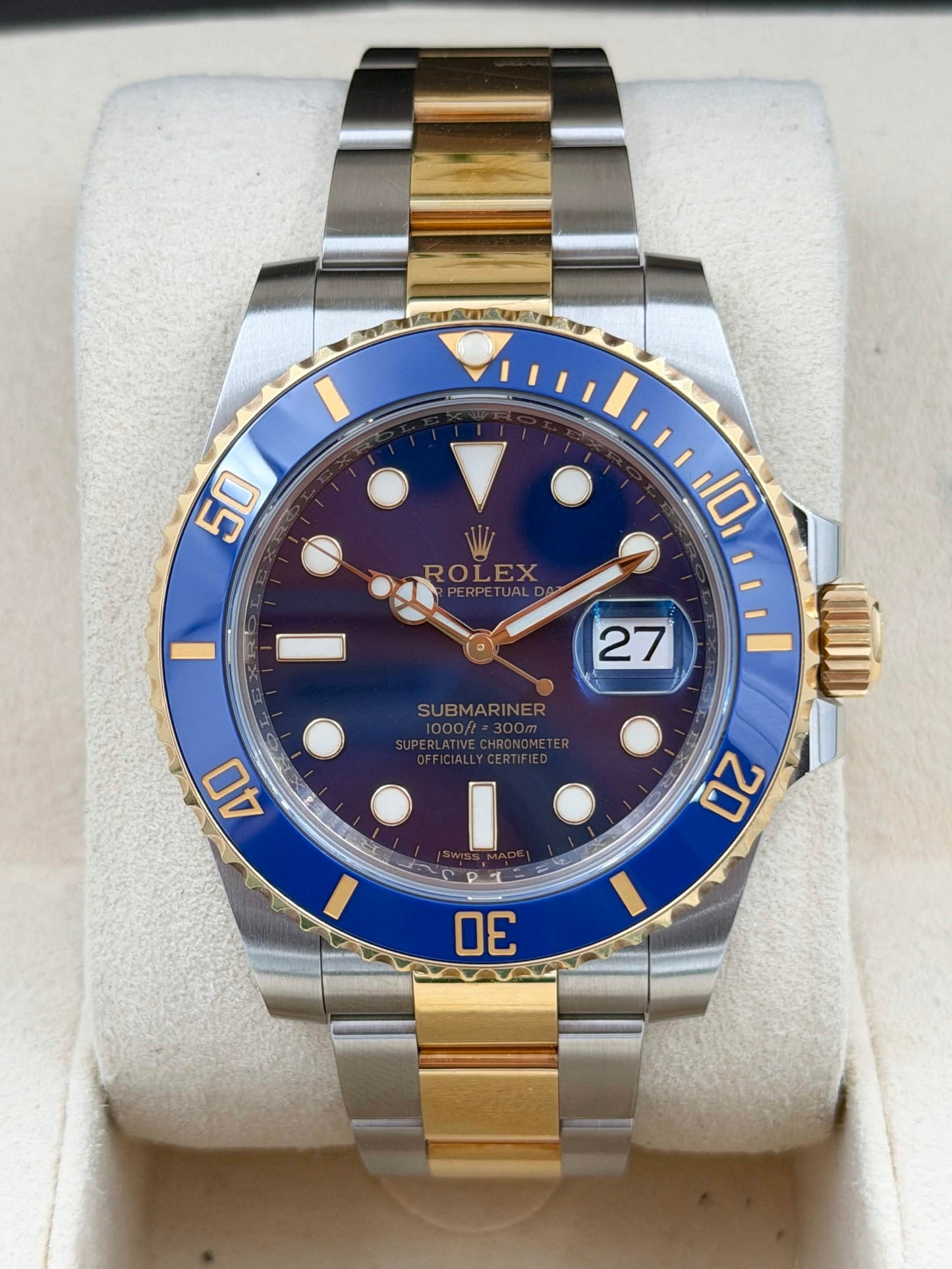 二手 USED ROLEX 勞力士 SUBMARINER DATE 116613LB 藍色面 2017年4月 全套 FULL SET