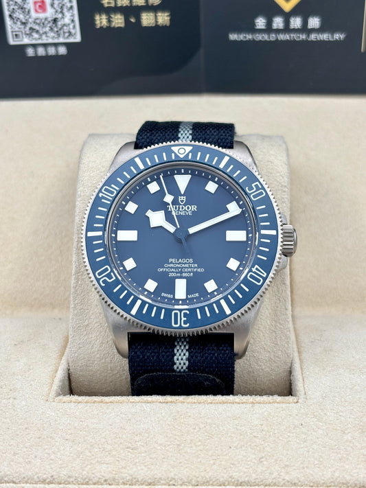 二手 USED TUDOR 帝舵 PELAGOS FXD 25707B 藍色 2022年7月 鈦金屬 全套 FULL SET AD單