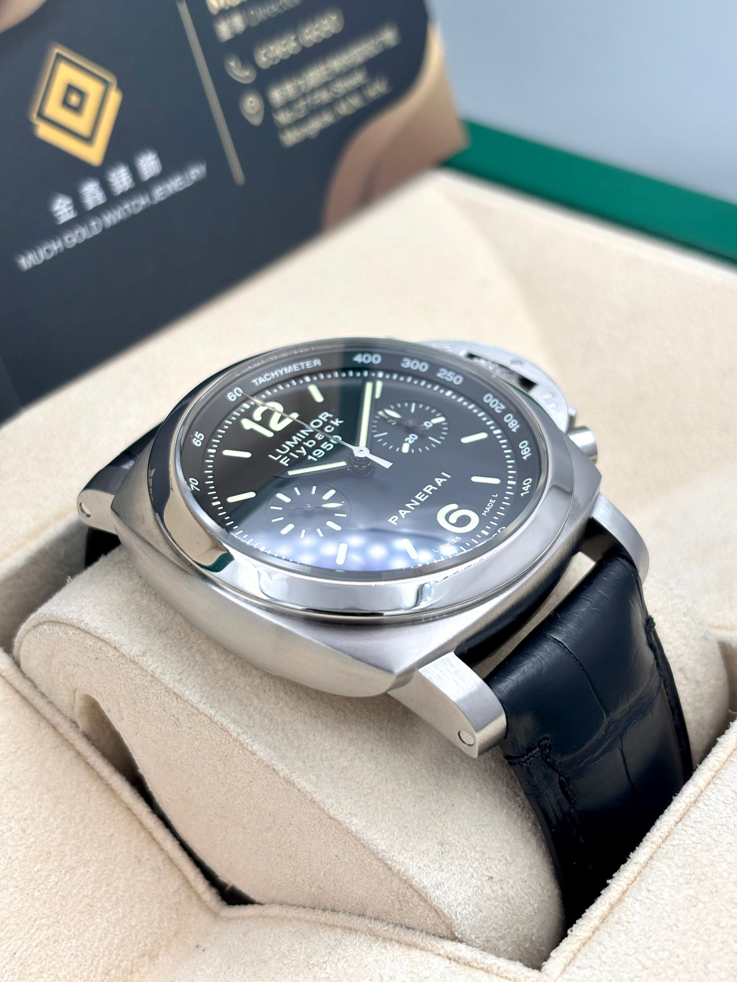 [SOLD OUT]二手 USED PANERAI 沛納海 LUMINOR 1950 3 DAYS CHRONO FLYBACK PAM00212 黑色 淨錶 WATCH ONLY