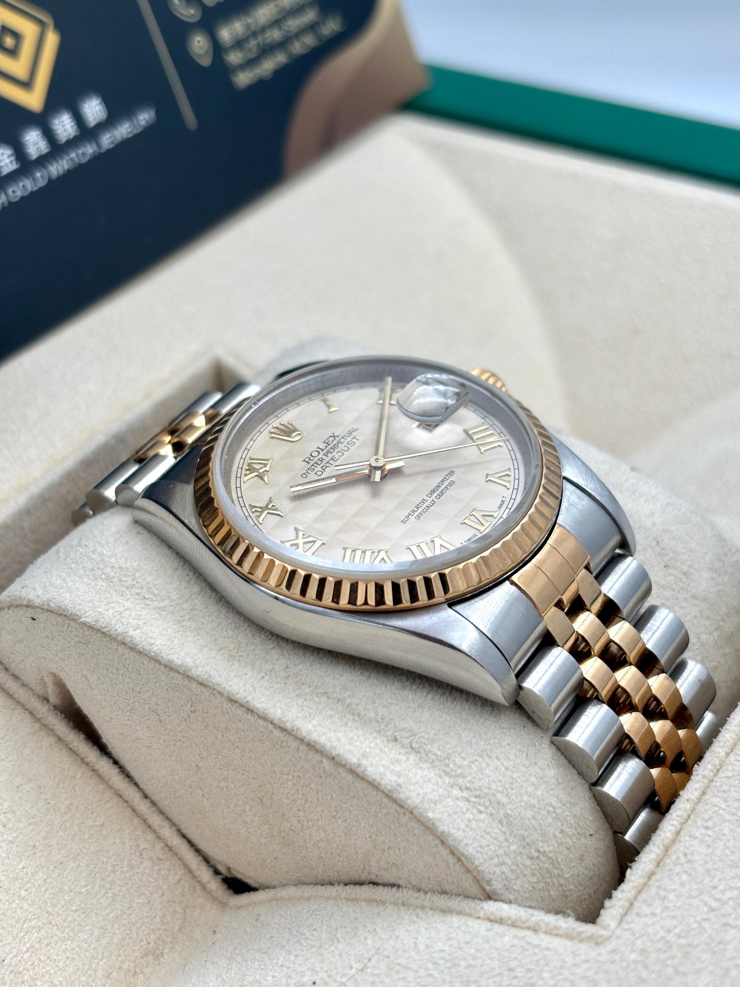 二手 USED ROLEX 勞力士 DATEJUST 16233 金色 金字塔面 1994年 淨錶 WATCH ONLY