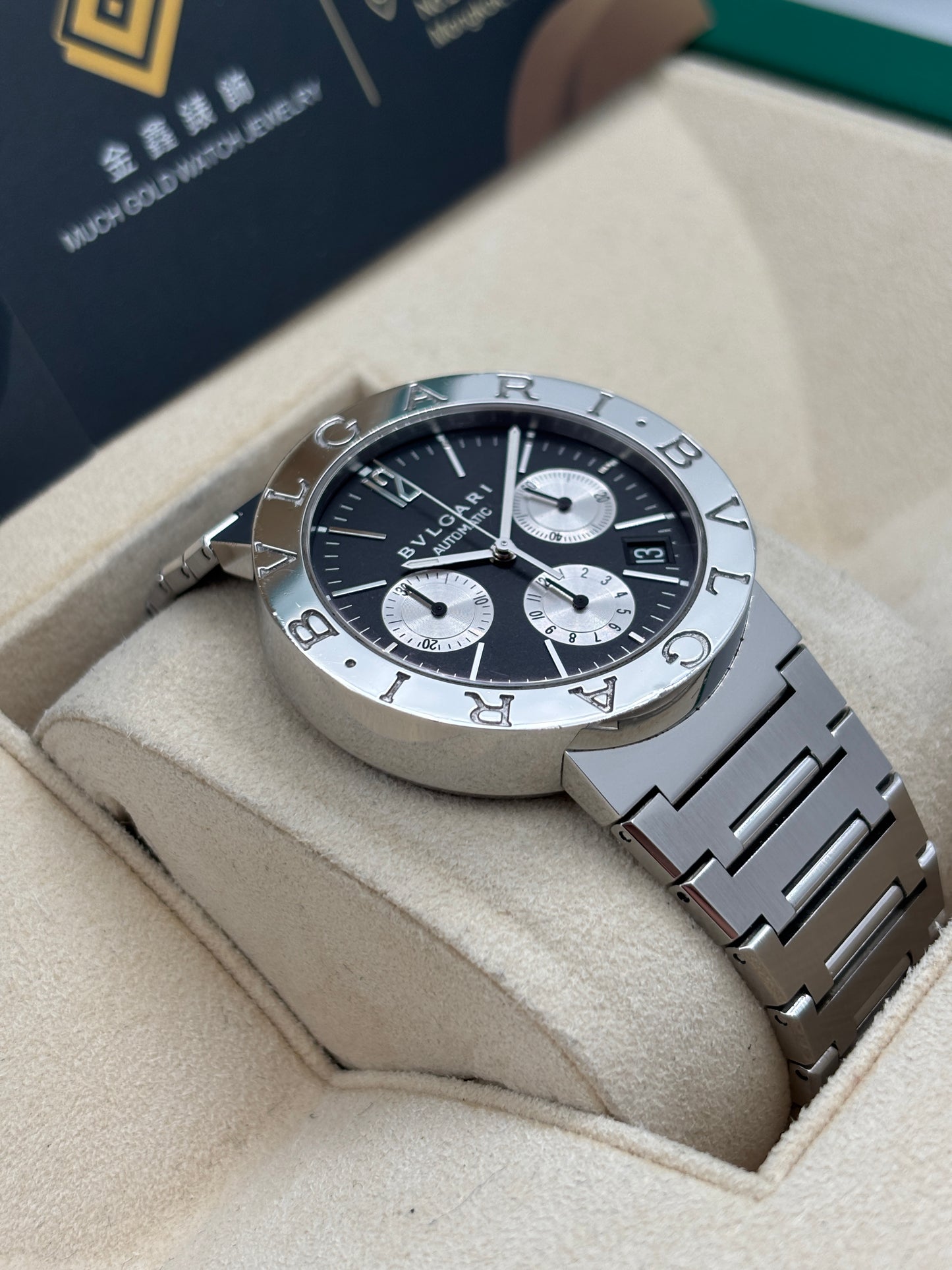 [SOLD OUT]二手 USED BVLGARI 寶格麗 BB38SSCH 黑色 Open Day 全套 FULL SET