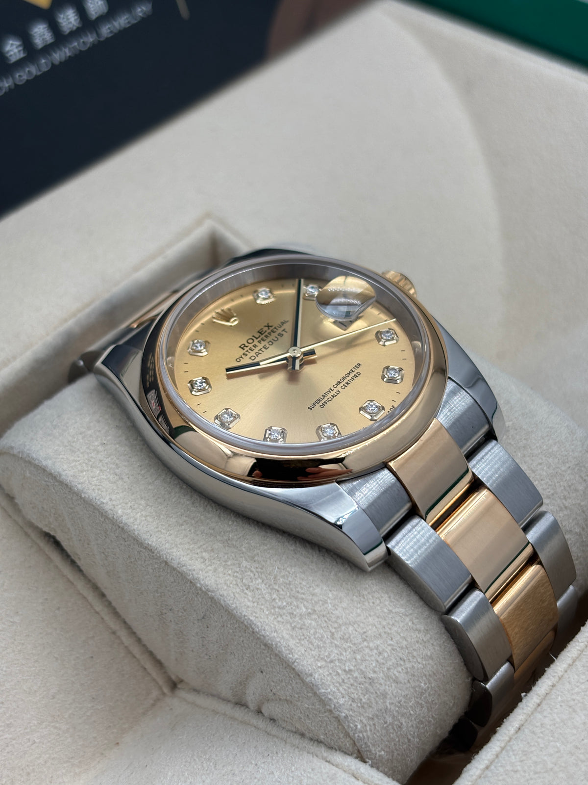 二手 USED  ROLEX 勞力士 DATEJUST 116203 金色鑽石字 2006年9月 保養證