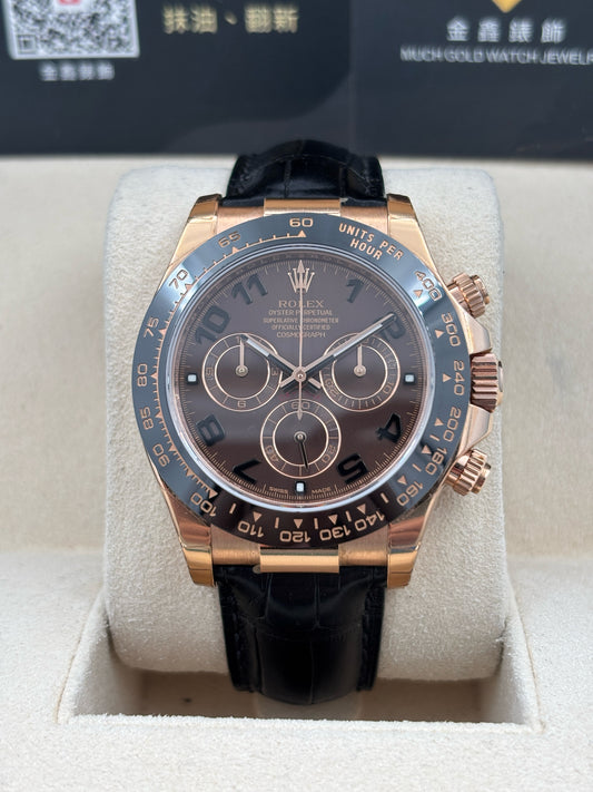 二手 USED  ROLEX 勞力士 DAYTONA 116515LN 朱古力面 亂碼 99.99%新 齊膠紙 淨錶 WATCH ONLY