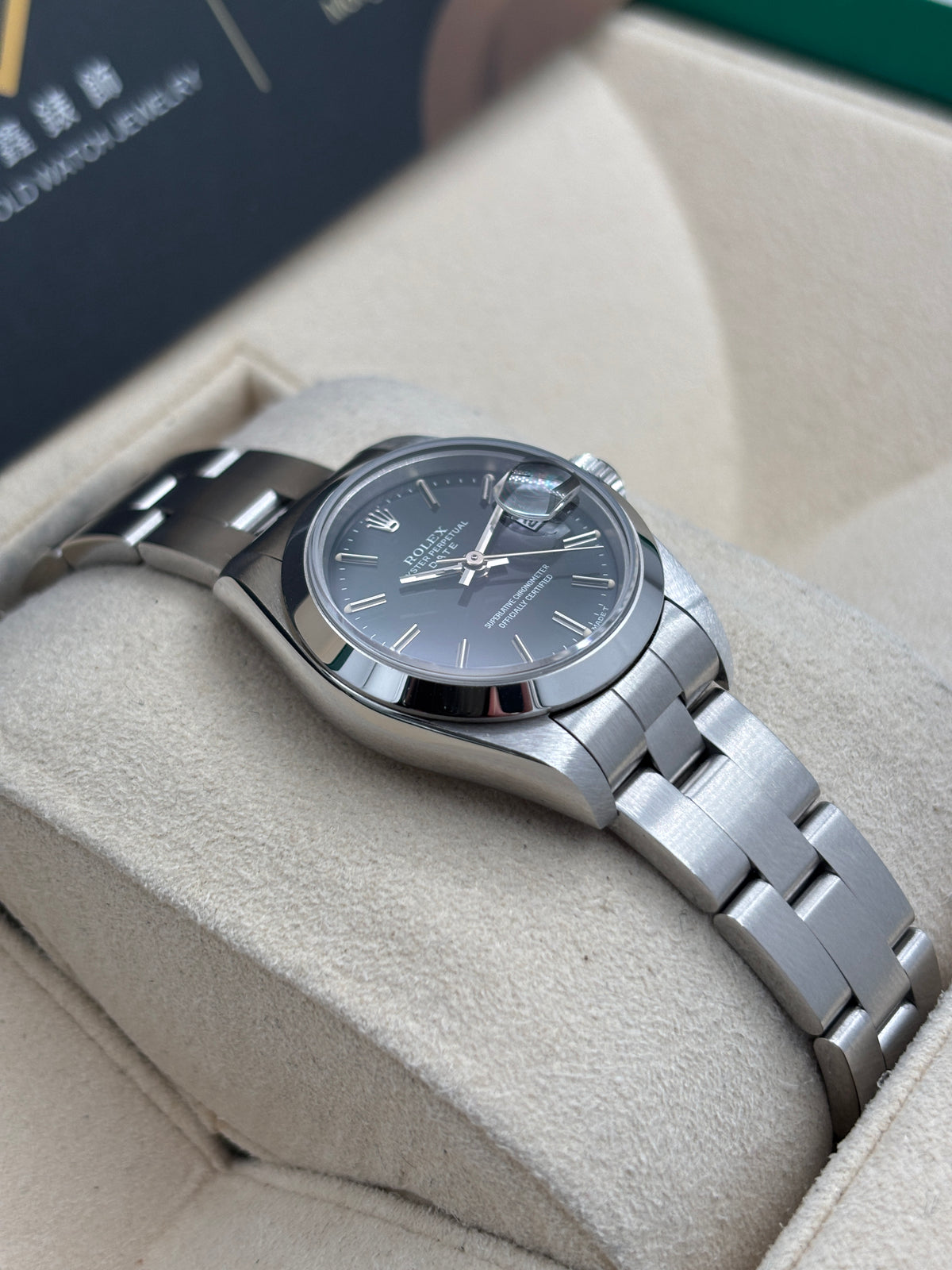 二手 USED  ROLEX 勞力士 DATE 69160 黑色 約1996年 未打磨 99.99%新 淨錶 WATCH ONLY