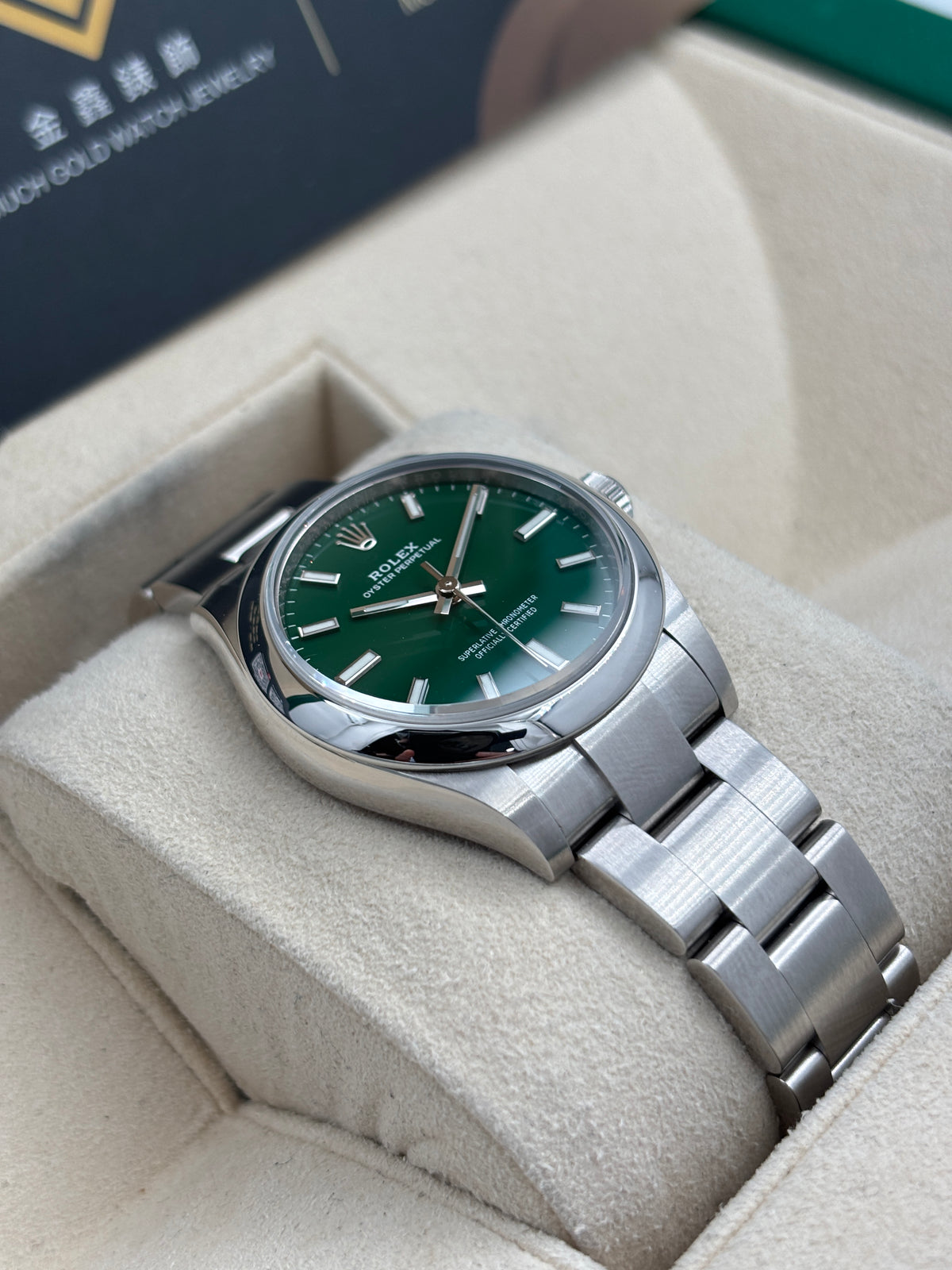 二手 USED  ROLEX 勞力士 OYSTER PERPETUAL 277200 綠色 2021年6月 全套 FULL SET