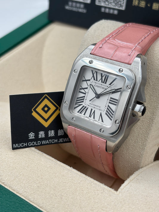 二手 USED  CARTIER 卡地亞 SANTOS100 W20126X8 白色 淨錶 WATCH ONLY