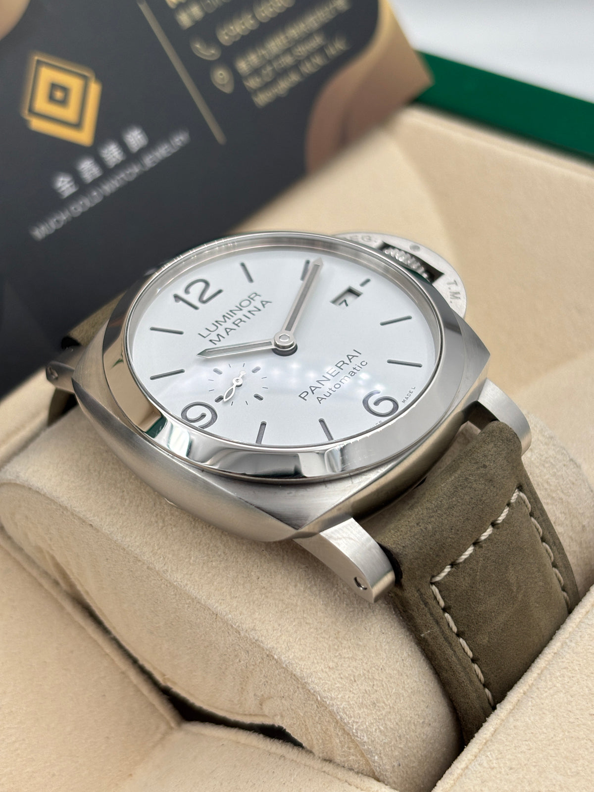 [SOLD OUT]二手 USED  PANERAI 沛納海 LUMINOR MARINA PAM01314 白色 2024年 自動上鏈 全套 FULL SET
