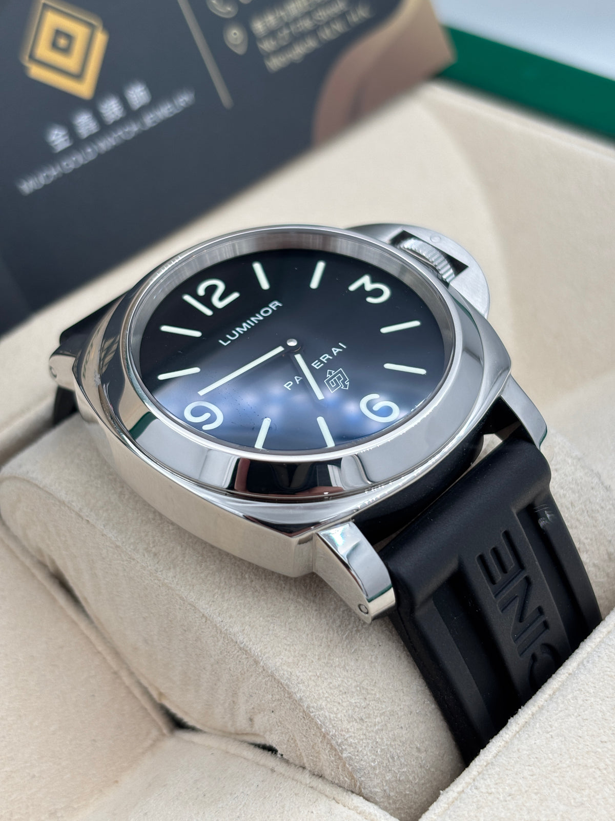 二手 USED  PANERAI 沛納海 LUMINOR BASE LOGO PAM00000 黑色 OPEN DAY 手動上鏈 全套 FULL SET