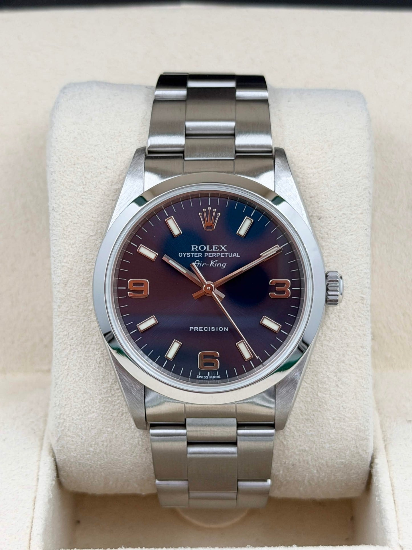 [SOLD OUT]二手 USED ROLEX 勞力士 AIR KING 14000 藍色 2001年6月