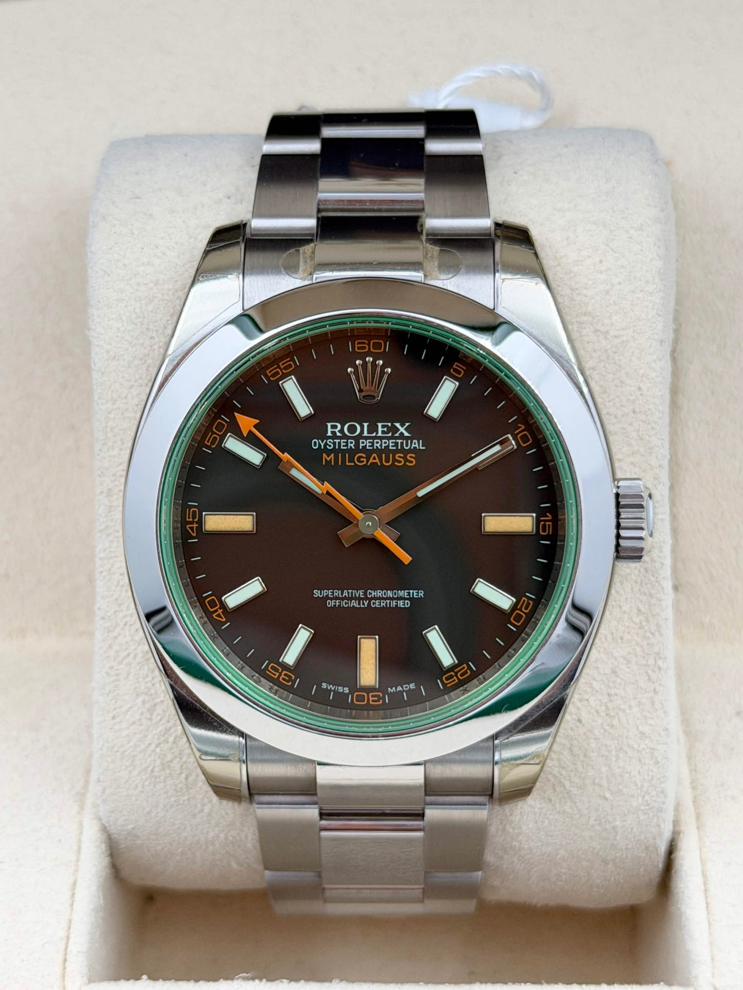 二手 USED ROLEX 勞力士 MILGAUSS 116400GV 綠玻璃 閃電針 2008年12月 未打磨 齊膠紙 全套