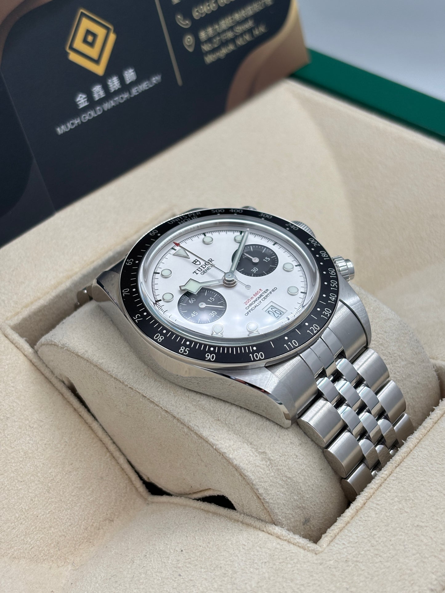 二手 USED TUDOR 帝舵 BLACK BAY CHRONOGRAPH 79360N 2025年11月 白色 全套 FULL SET