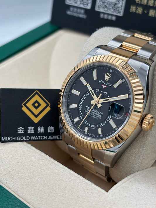 二手 USED  ROLEX 勞力士 SKY-DWELLER 336933 黑色 2024年1月 齊格 全套 FULL SET