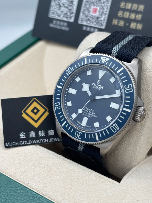二手 USED  TUDOR 帝舵 PELAGOS FXD 25707B 藍色 2022年7月 鈦金屬 全套 FULL SET AD單