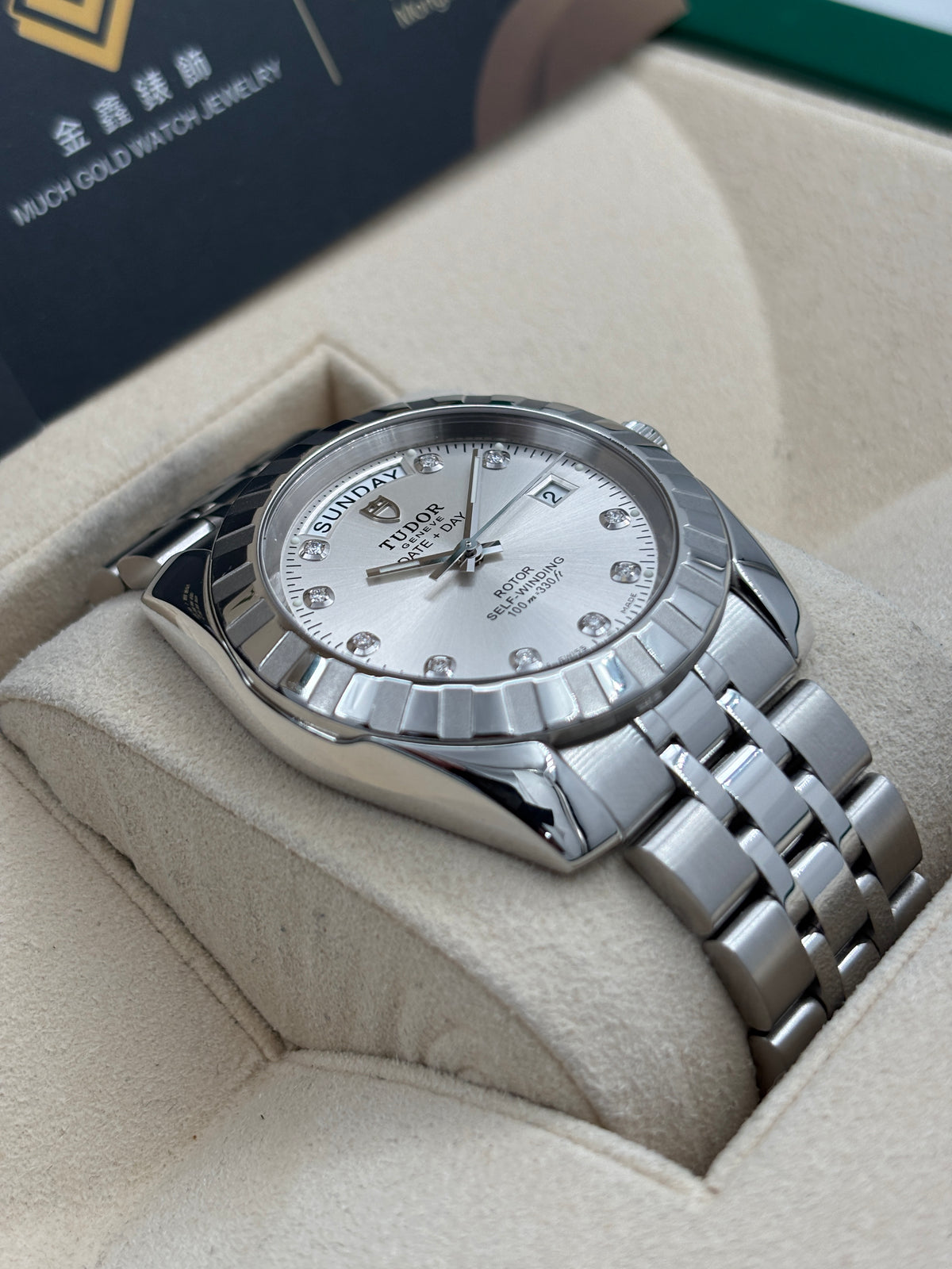二手 USED  TUDOR 帝舵 CLASSIC 23010 銀色鑽石字 OPEN DAY 全套 FULL SET