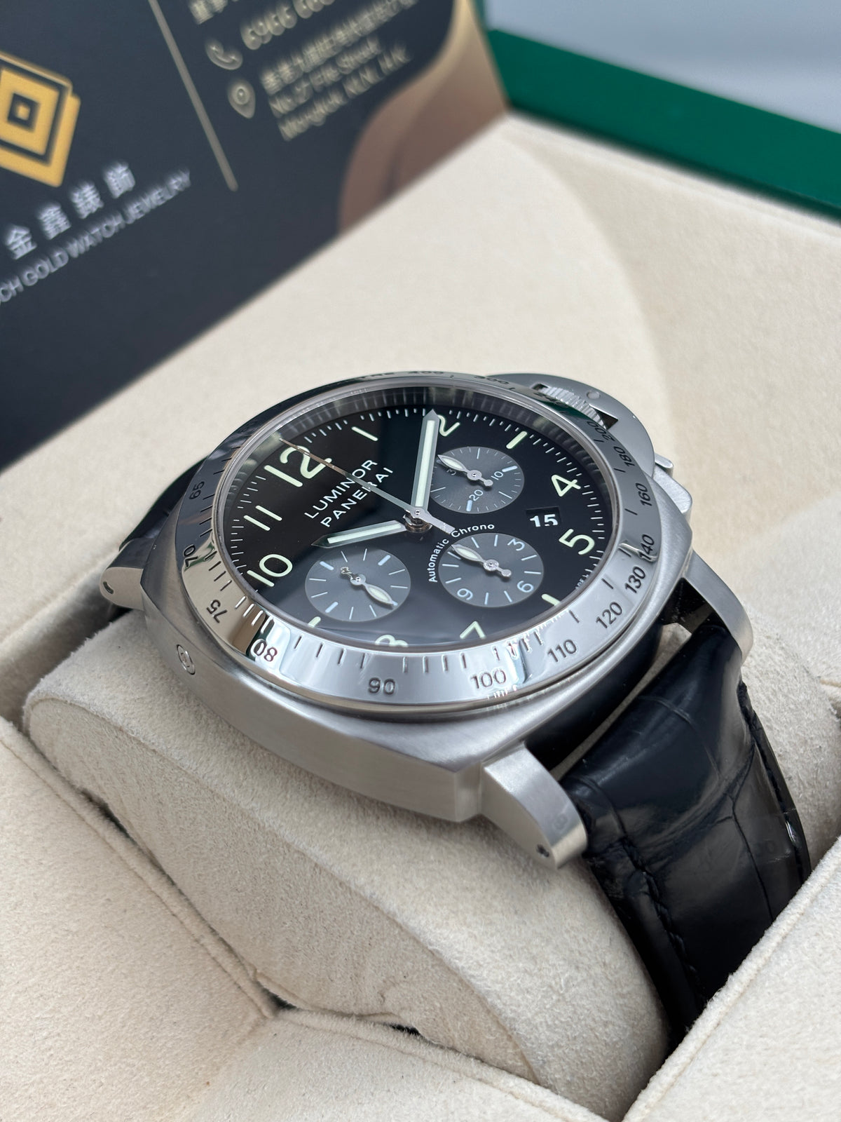 二手 USED  PANERAI 沛納海 LUMINOR CHRONO PAM00162 黑色 2004年1月 全套 FULL SET