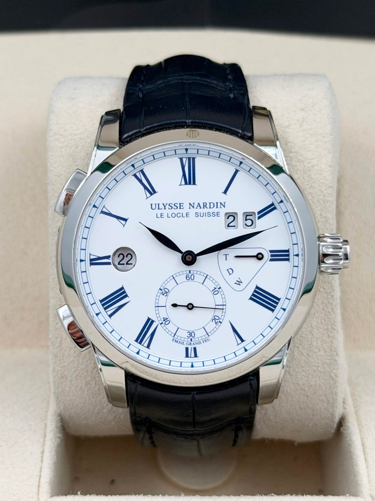 二手 USED ULYSSE NARDIN 雅典 CLASSIC DUAL TIME 3243-132/E0 2018年4月 全套
