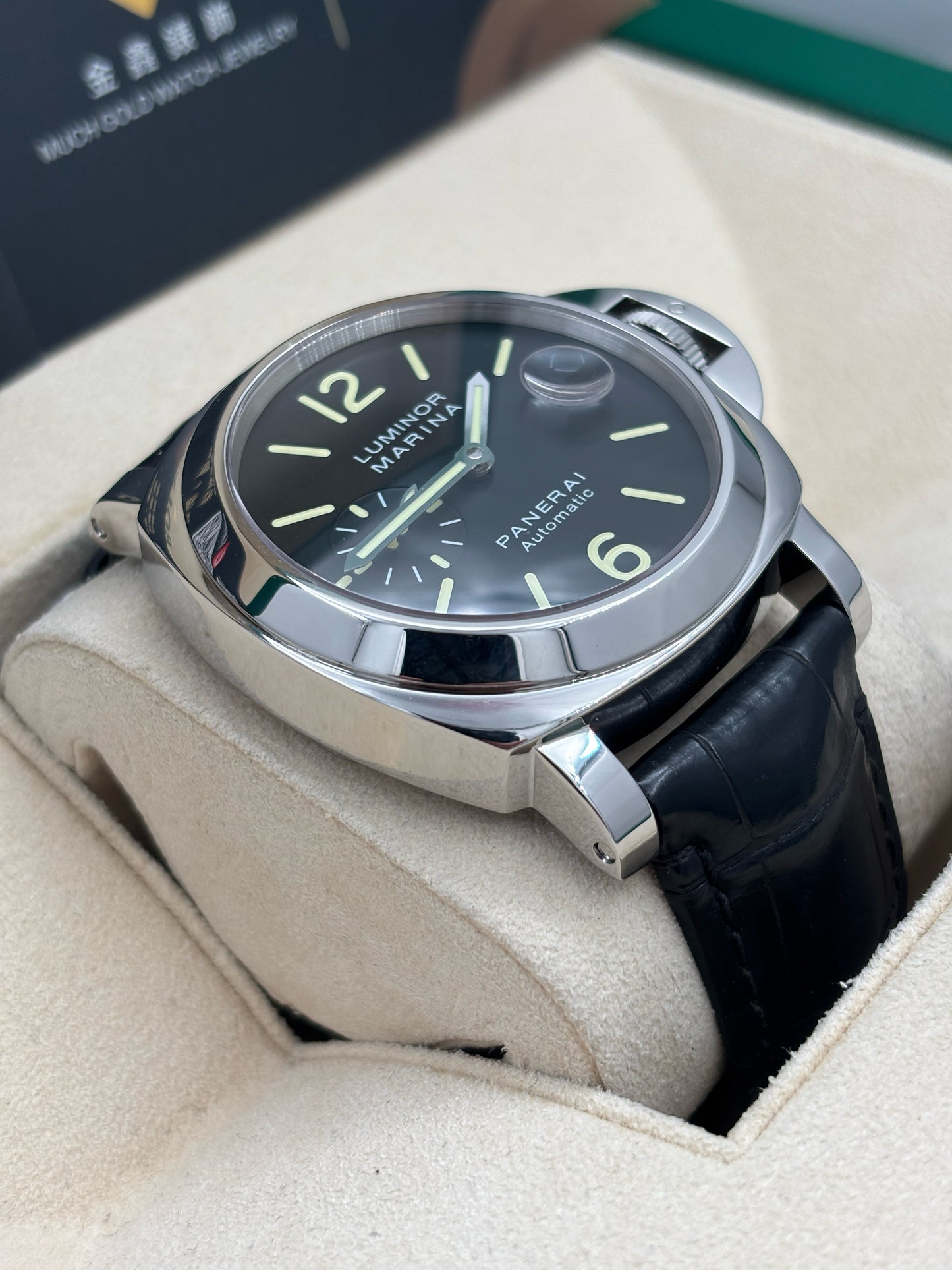 [SOLD OUT]二手 USED  PANERAI 沛納海 LUMINOR PAM00104 2003年2月 黑色 全套 FULL SET